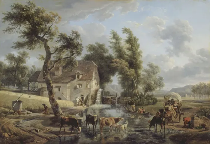 Framed Print : Le moulin, between 1772 and 1829. Creator: Jean-Louis Demarne Framed Print : Le moulin, between 1772 and 1829. Creator: Jean-Louis Demarne