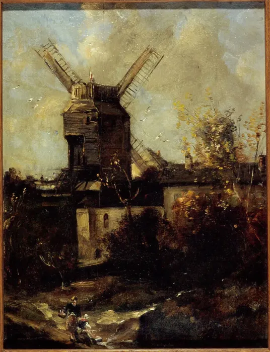 Framed Print : Le moulin de la Galette, à Montmartre, 1861. Creator: Antoine Vollon Framed Print : Le moulin de la Galette, à Montmartre, 1861. Creator: Antoine Vollon