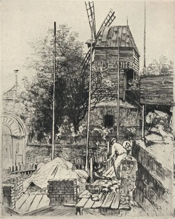 Framed Print : Le Moulin de la Galette, Montmartre, 1915. Artist: Eugene Delatre Framed Print : Le Moulin de la Galette, Montmartre, 1915. Artist: Eugene Delatre