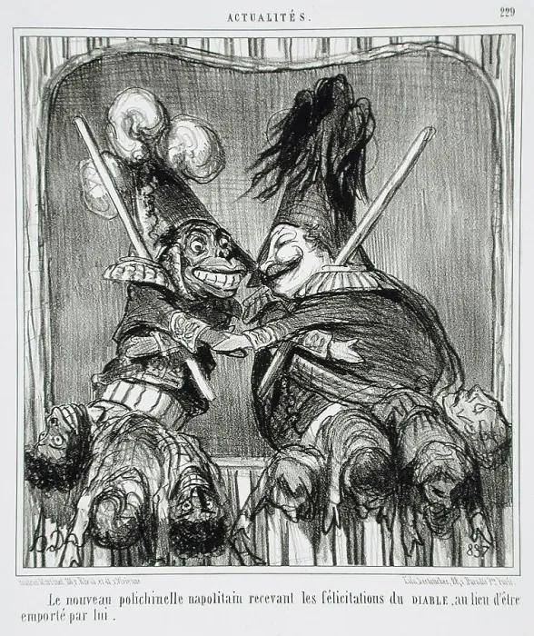 Framed Print : Le Nouveau polichinelle napolitain.. 1855. Creator: Honore Daumier Framed Print : Le Nouveau polichinelle napolitain.. 1855. Creator: Honore Daumier