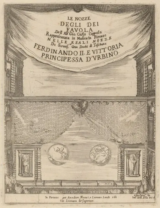 Framed Print : Le Nozze degli Dei: Frontispiece, 1637. Creator: Stefano della Bella Framed Print : Le Nozze degli Dei: Frontispiece, 1637. Creator: Stefano della Bella