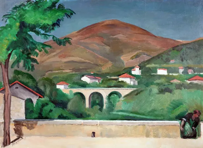 Framed Print : Le Parapet, Vence, 1914. Creator: Jean Marchand Framed Print : Le Parapet, Vence, 1914. Creator: Jean Marchand
