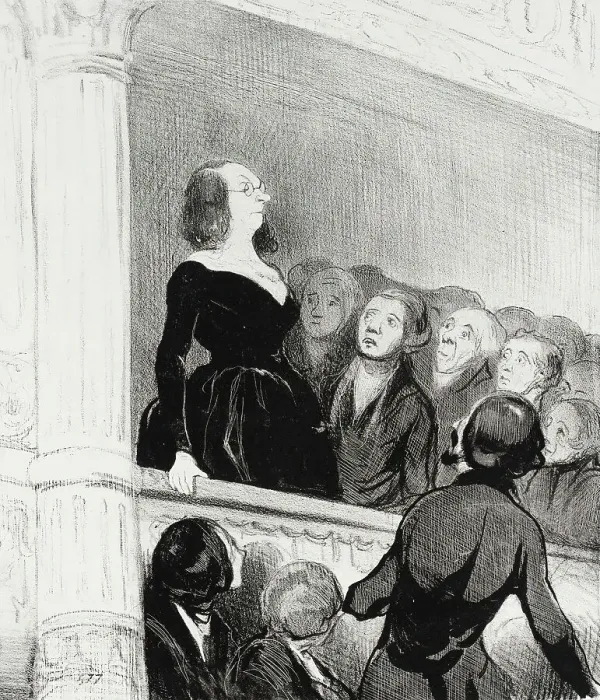 Framed Print : (Le parterre de l'Odéon.) L'auteur!... 1844. Creator: Honore Daumier Framed Print : (Le parterre de l'Odéon.) L'auteur!... 1844. Creator: Honore Daumier