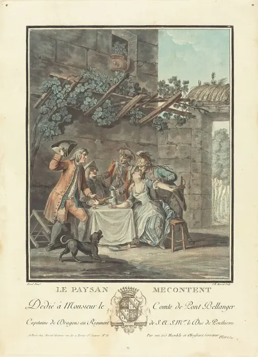Framed Print : Le paysan mecontent. Creator: Jean Baptiste Morret Framed Print : Le paysan mecontent. Creator: Jean Baptiste Morret