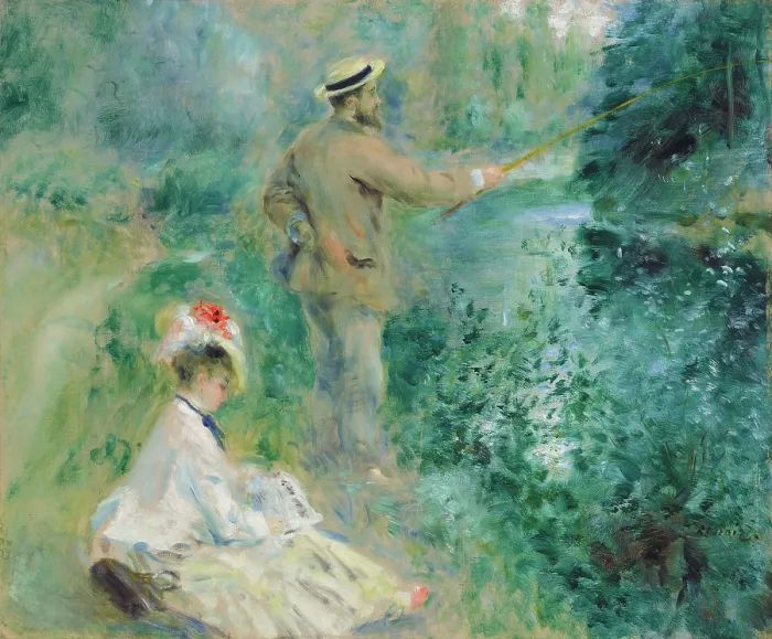 Framed Print : Le pecheur a la ligne (The Angler), 1874. Creator: Renoir, Pierre Auguste (1841-1919) Framed Print : Le pecheur a la ligne (The Angler), 1874. Creator: Renoir, Pierre Auguste (1841-1919)
