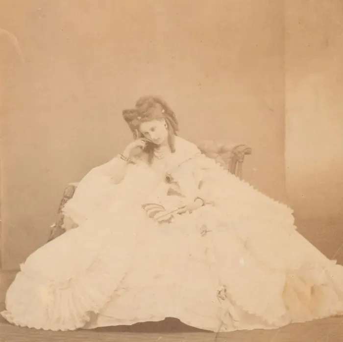 Framed Print : Le peignoir plisie, 1860s. Creator: Pierre-Louis Pierson Framed Print : Le peignoir plisie, 1860s. Creator: Pierre-Louis Pierson
