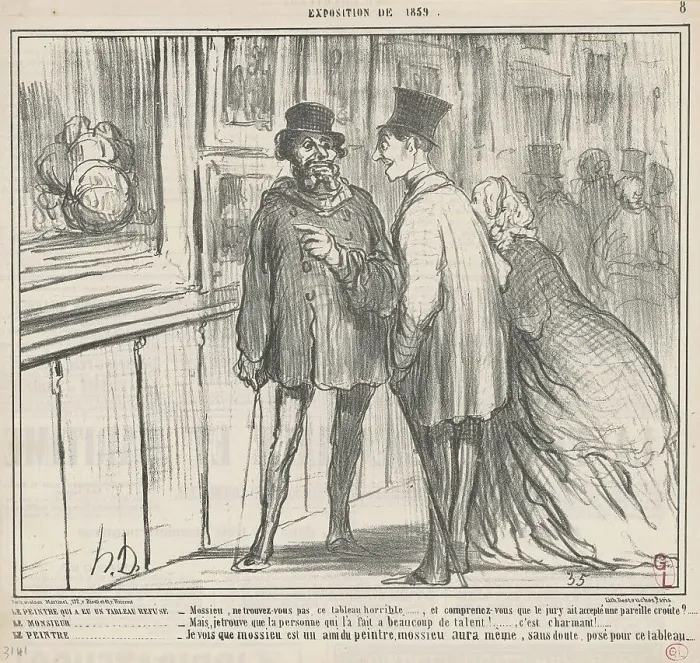 Framed Print : Le peintre qui a eu un tableau refusé... 19th century. Creator: Honore Daumier Framed Print : Le peintre qui a eu un tableau refusé... 19th century. Creator: Honore Daumier