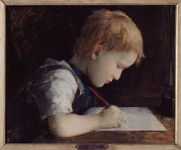 Le petit écriveur, 1869. Creator: Jean Jacques Henner