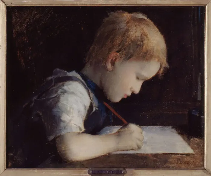 Framed Print : Le petit écriveur, 1869. Creator: Jean Jacques Henner Framed Print : Le petit écriveur, 1869. Creator: Jean Jacques Henner
