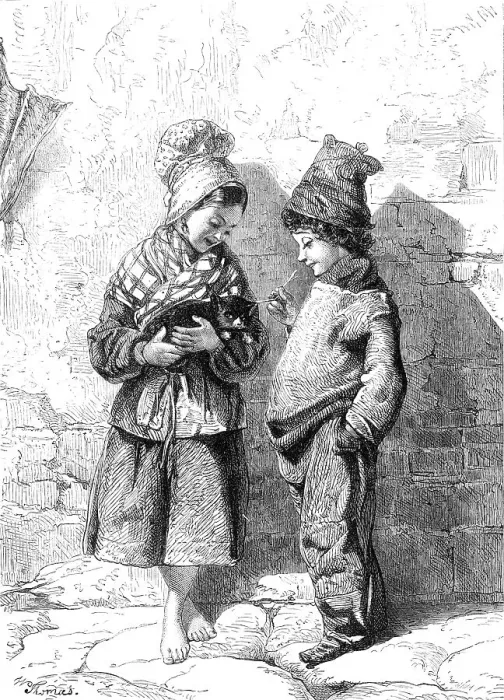 Framed Print : Le Petit Minet, by W. L. Thomas...exhibition of the Institute of Painters in Water Colours, 1865. Creator: William Luson Thomas Framed Print : Le Petit Minet, by W. L. Thomas...exhibition of the Institute of Painters in Water Colours, 1865. Creator: William Luson Thomas