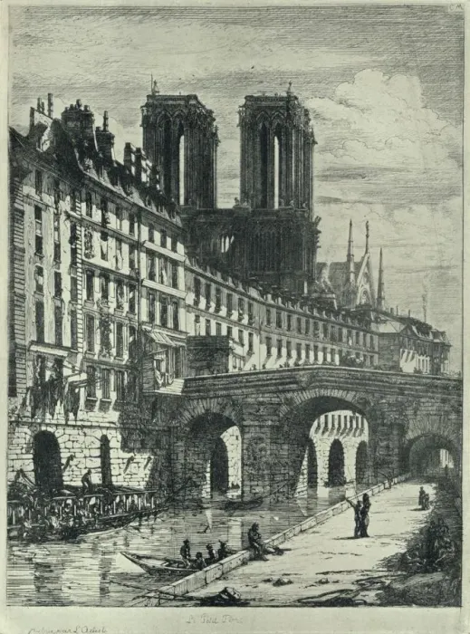 Framed Print : Le Petit Pont, 1915. Artist: CH Meryon Framed Print : Le Petit Pont, 1915. Artist: CH Meryon