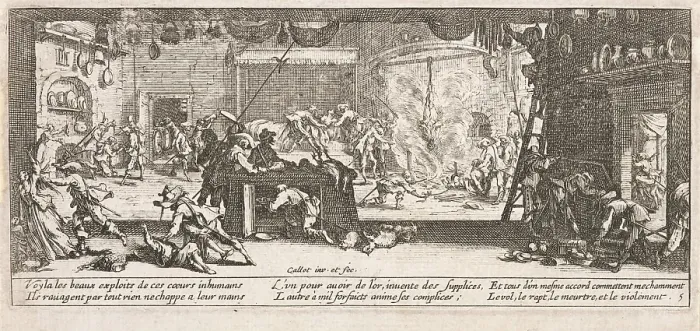 Framed Print : Le Pillage d'une ferme (Pillaging a Farm), 1633. Creator: Jacques Callot. Le Pillage d'une ferme (Pillaging a Farm), 1633. Creator: Jacques Callot Framed Print : Le Pillage d'une ferme (Pillaging a Farm), 1633. Creator: Jacques Callot. Le Pillage d'une ferme (Pillaging a Farm), 1633. Creator: Jacques Callot