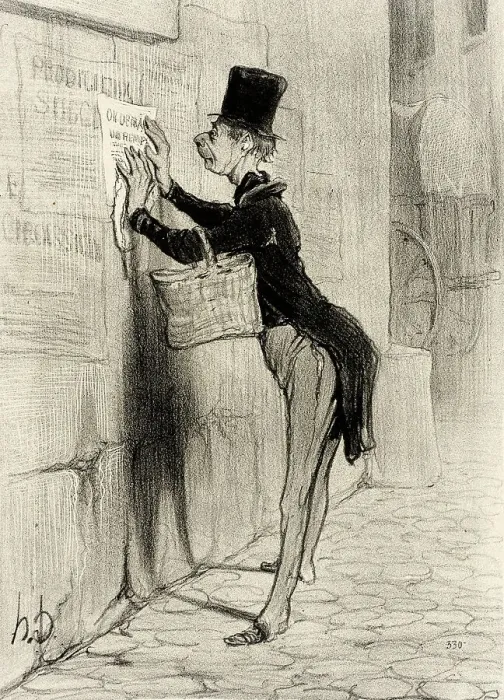 Framed Print : Le Placeur, 1842. Creator: Honore Daumier