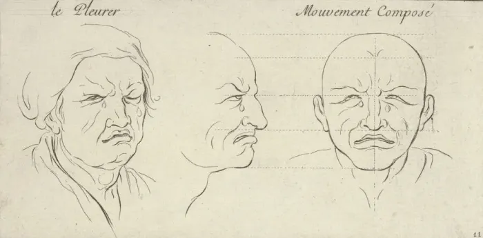 Framed Print : Le Pleurer and mouvement compose(from Caracteres des passions Framed Print : Le Pleurer and mouvement compose(from Caracteres des passions