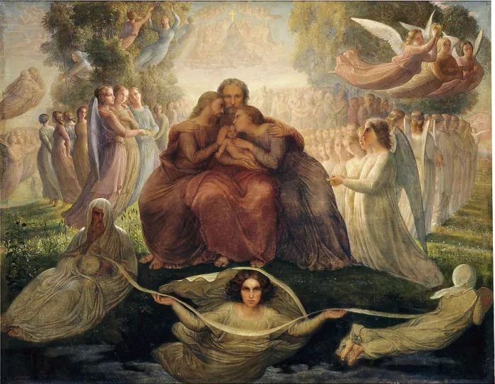 Framed Print : Le Poeme de l'ame (Poem of the Soul). Generation divine (Divine generation), 1854. Creator: Janmot, Louis (1814-1892). Le Poeme de l'ame (Poem of the Soul). Generation divine (Divine generation), 1854 Framed Print : Le Poeme de l'ame (Poem of the Soul). Generation divine (Divine generation), 1854. Creator: Janmot, Louis (1814-1892). Le Poeme de l'ame (Poem of the Soul). Generation divine (Divine generation), 1854