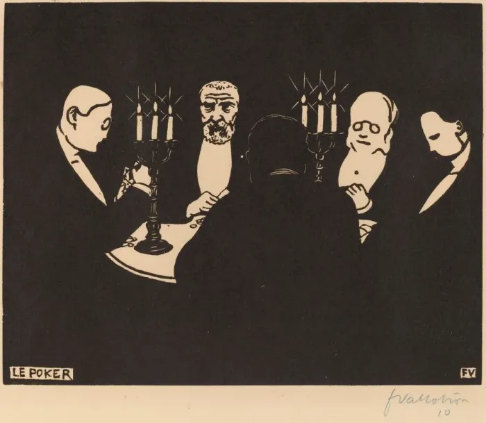 Framed Print : Le Poker (Poker), 1896. Creator: Felix Vallotton Framed Print : Le Poker (Poker), 1896. Creator: Felix Vallotton