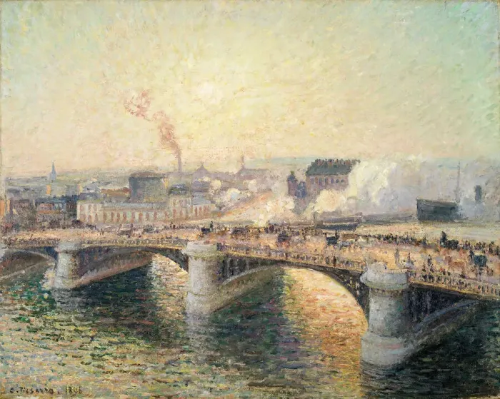 Framed Print : Le Pont Boieldieu, Rouen, Soleil Couchant [The Pont Boieldieu at Sunset], 1896