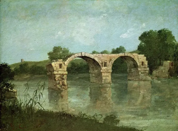 Framed Print : Le Pont d Ambrussum, 1857 Framed Print : Le Pont d Ambrussum, 1857
