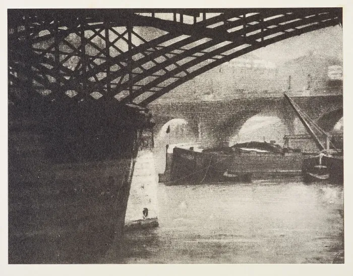 Framed Print : Le pont des arts. From the portfolio: Robert Demachy, c.1890-1914. Creator: Robert Demachy Framed Print : Le pont des arts. From the portfolio: Robert Demachy, c.1890-1914. Creator: Robert Demachy
