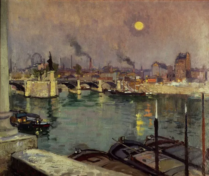 Framed Print : Le Pont de Grenelle, vu de la maison de l'artiste, quai Louis-Blériot, actuels 15ème...c1852-1889. Creator: Alexandre Nozal Framed Print : Le Pont de Grenelle, vu de la maison de l'artiste, quai Louis-Blériot, actuels 15ème...c1852-1889. Creator: Alexandre Nozal