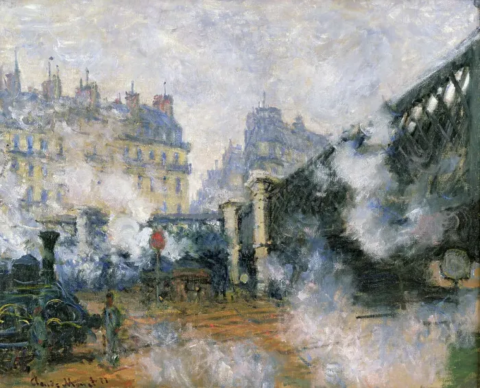 Framed Print : Le Pont de l'Europe, Gare Saint-Lazare, 1877. Creator: Monet, Claude (1840-1926) Framed Print : Le Pont de l'Europe, Gare Saint-Lazare, 1877. Creator: Monet, Claude (1840-1926)