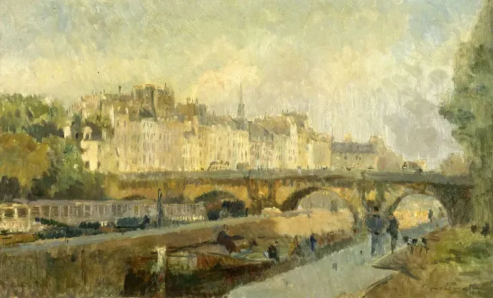 Framed Print : Le Pont Neuf, 1906. Creator: Albert Lebourg Framed Print : Le Pont Neuf, 1906. Creator: Albert Lebourg