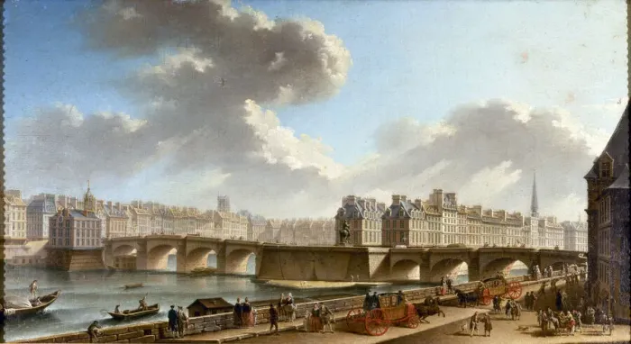 Framed Print : Le Pont-Neuf et la Cite, vus du quai de Conti, 1772 Framed Print : Le Pont-Neuf et la Cite, vus du quai de Conti, 1772