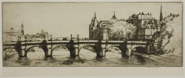 Framed Print : Le Pont Neuf, Paris, 1907. Creator: Donald Shaw MacLaughlan Framed Print : Le Pont Neuf, Paris, 1907. Creator: Donald Shaw MacLaughlan
