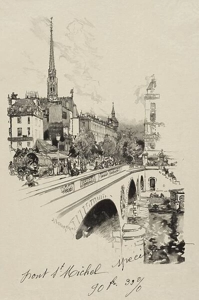 Le Pont St. Michel. Creator: Auguste Louis Lepere (French, 1849-1918)