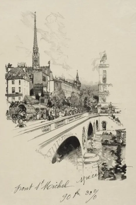 Framed Print : Le Pont St. Michel. Creator: Auguste Louis Lepere (French, 1849-1918) Framed Print : Le Pont St. Michel. Creator: Auguste Louis Lepere (French, 1849-1918)