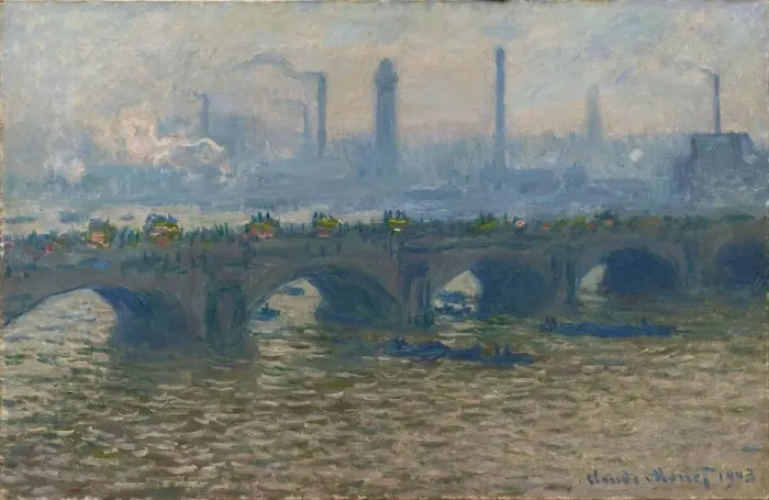 Framed Print : Le Pont de Waterloo, temps gris (Waterloo Bridge, Grey Weather), 1903