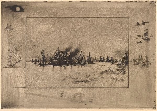 Le Port aux Mouettes (Port with Seagulls), 1886. Creator: Felix Hilaire Buhot