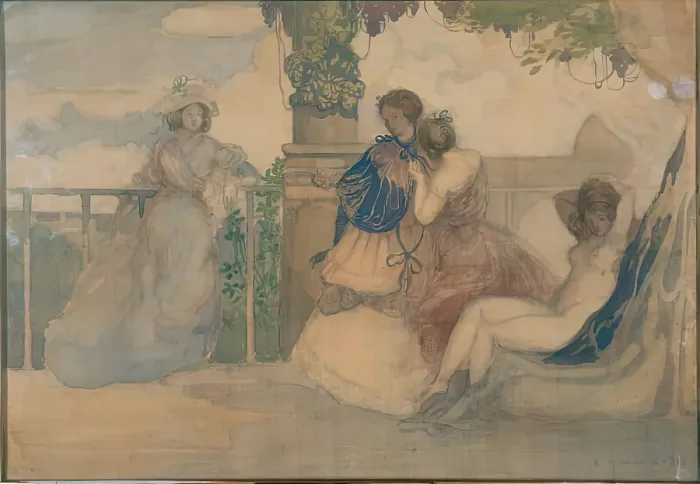 Framed Print : Le Premier Bal. Creator: Charles Conder Framed Print : Le Premier Bal. Creator: Charles Conder