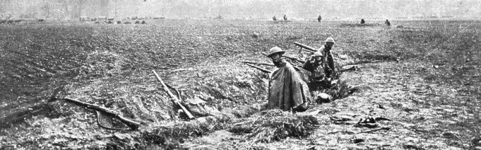 Framed Print : Le Premier Coup Allemand; En rase campagne: une ligne a l'arriere pour recevoir et... 1918. Creator: Unknown Framed Print : Le Premier Coup Allemand; En rase campagne: une ligne a l'arriere pour recevoir et... 1918. Creator: Unknown