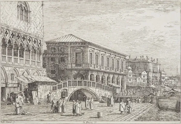 Framed Print : Le Preson V (The Prison). From: Vedute altre prese da i luoghi altre ideate da Antonio...1735-1746. Creator: Canaletto Framed Print : Le Preson V (The Prison). From: Vedute altre prese da i luoghi altre ideate da Antonio...1735-1746. Creator: Canaletto
