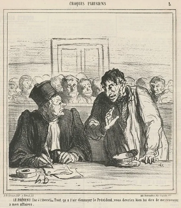 Framed Print : Le prèvenu, 19th century. Creator: Honore Daumier Framed Print : Le prèvenu, 19th century. Creator: Honore Daumier