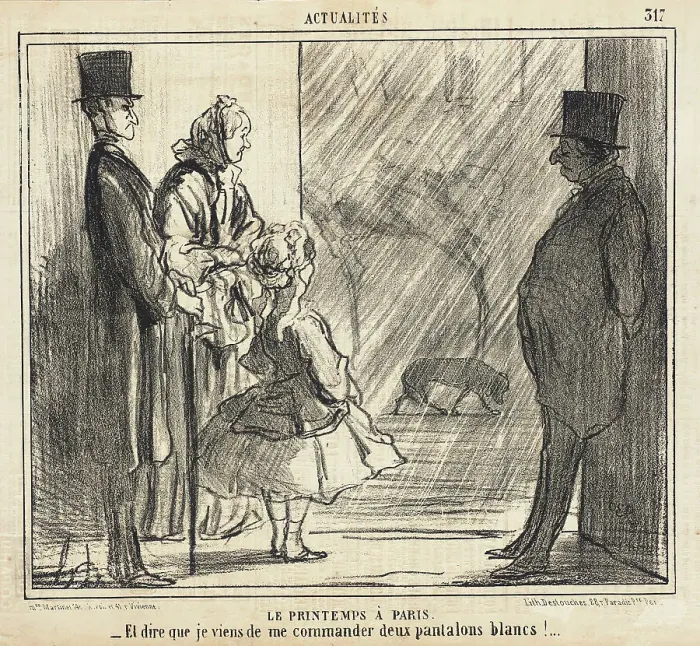 Framed Print : Le Printemps à Paris, 1856. Creator: Honore Daumier Framed Print : Le Printemps à Paris, 1856. Creator: Honore Daumier
