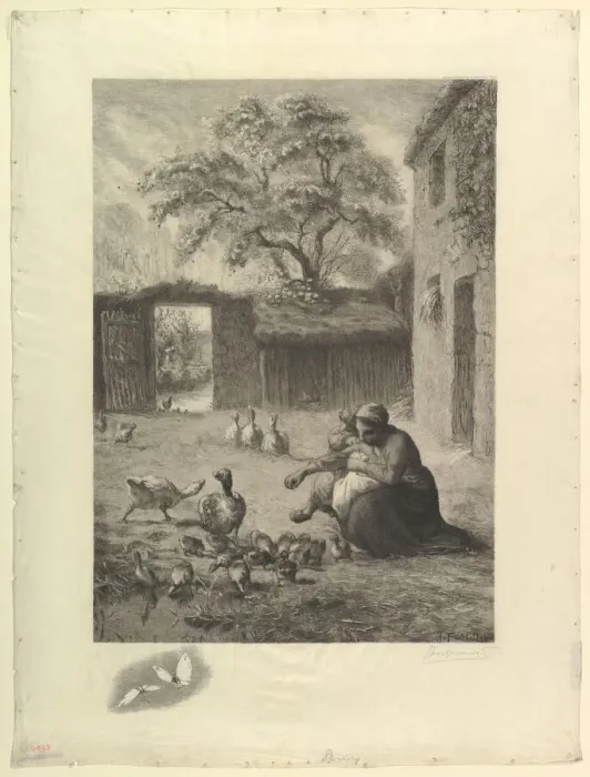 Framed Print : Le Printemps, d apres un pastel de Millet, 1888. Creator: Felix Bracquemond Framed Print : Le Printemps, d apres un pastel de Millet, 1888. Creator: Felix Bracquemond