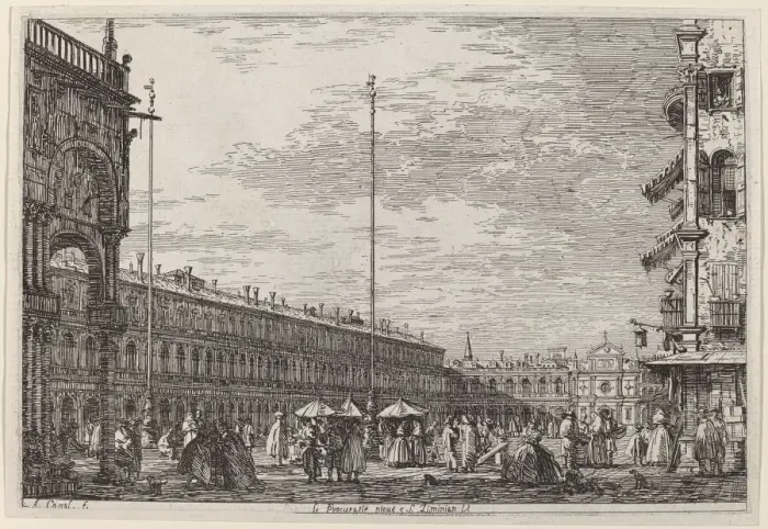 Framed Print : Le Procuratie niove e S. Ziminian V. c. 1735 / 1746. Creator: Canaletto Framed Print : Le Procuratie niove e S. Ziminian V. c. 1735 / 1746. Creator: Canaletto
