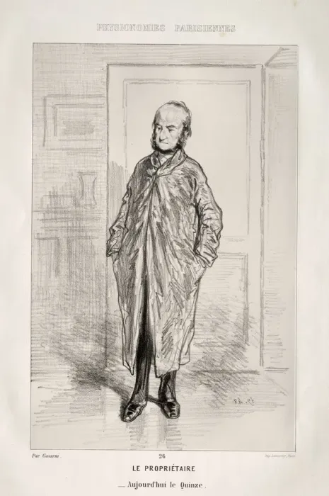 Framed Print : Le Proprietaire. Creator: Paul Gavarni (French, 1804-1866) Framed Print : Le Proprietaire. Creator: Paul Gavarni (French, 1804-1866)