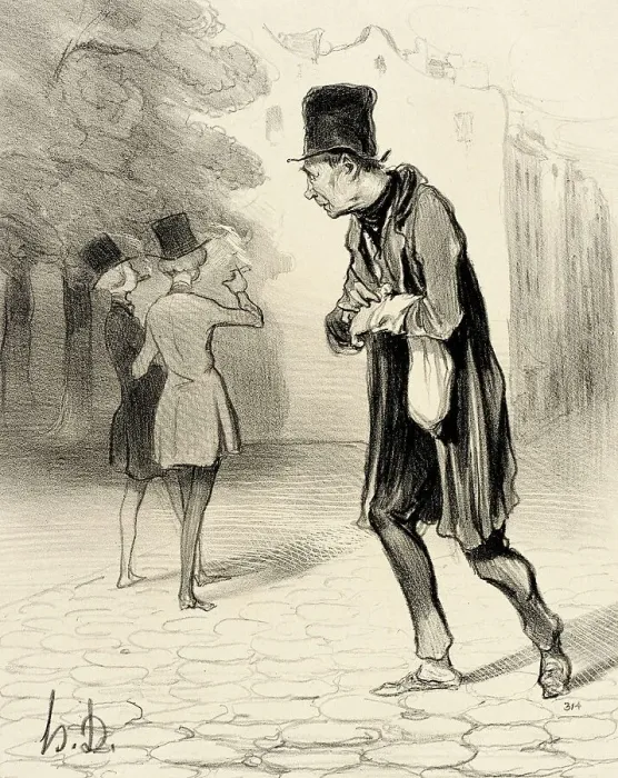 Framed Print : Le Ramasseur de Bouts de Cigares, 1841. Creator: Honore Daumier Framed Print : Le Ramasseur de Bouts de Cigares, 1841. Creator: Honore Daumier