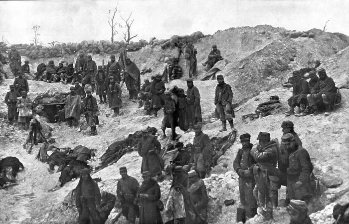 Framed Print : Le resultat d'une explosion de mine, 1915. Creator: Unknown Framed Print : Le resultat d'une explosion de mine, 1915. Creator: Unknown