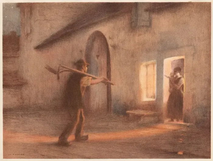 Framed Print : Le Retour des Champs, 1898-1899. Creator: Jules-Alexis Muenier (French, 1863-1942) Framed Print : Le Retour des Champs, 1898-1899. Creator: Jules-Alexis Muenier (French, 1863-1942)