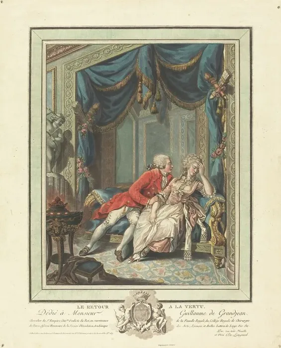 Framed Print : Le retour a la vertu. Creator: Joseph de Longueil Framed Print : Le retour a la vertu. Creator: Joseph de Longueil