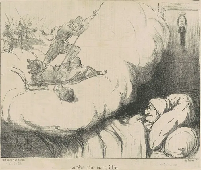 Framed Print : Le rêve d'un marguillier, 19th century. Creator: Honore Daumier Framed Print : Le rêve d'un marguillier, 19th century. Creator: Honore Daumier