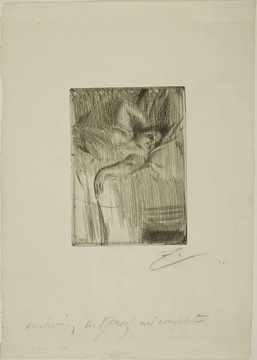 Framed Print : Le Réveil, 1891. Creator: Anders Leonard Zorn Framed Print : Le Réveil, 1891. Creator: Anders Leonard Zorn