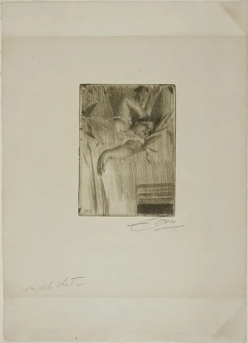 Framed Print : Le Réveil, 1891. Creator: Anders Leonard Zorn Framed Print : Le Réveil, 1891. Creator: Anders Leonard Zorn
