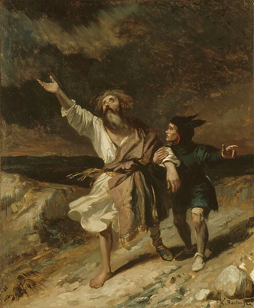 Le roi Lear et son fou pendant la tempête, 1836. Creator: Louis Candide Boulanger