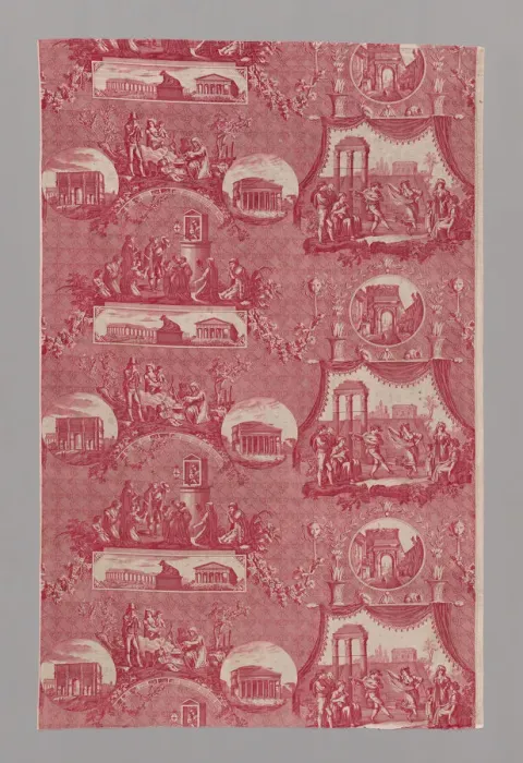 Framed Print : Le Romain (The Roman) (Furnishing Fabric), France, 1811 / 1821. Creator: Oberkampf Manufactory Framed Print : Le Romain (The Roman) (Furnishing Fabric), France, 1811 / 1821. Creator: Oberkampf Manufactory