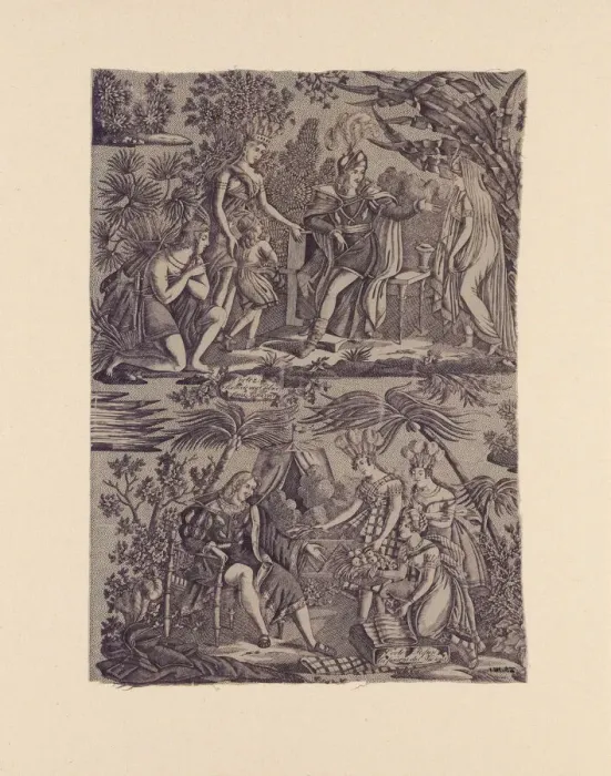 Framed Print : Le Romance du Cortes (The Song of Cortez) (Furnishing Fabric), Nantes, 1815 Framed Print : Le Romance du Cortes (The Song of Cortez) (Furnishing Fabric), Nantes, 1815